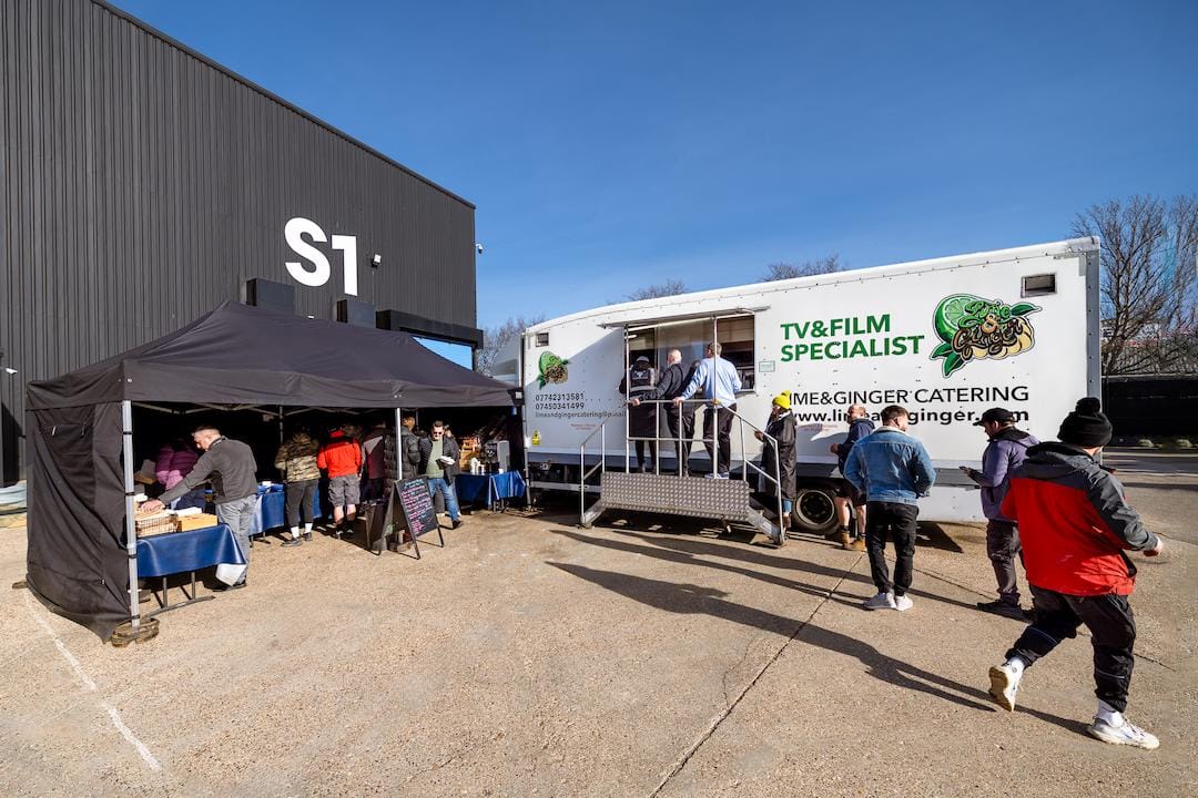 Unit base camp catering hall film production crew facilities UAE
